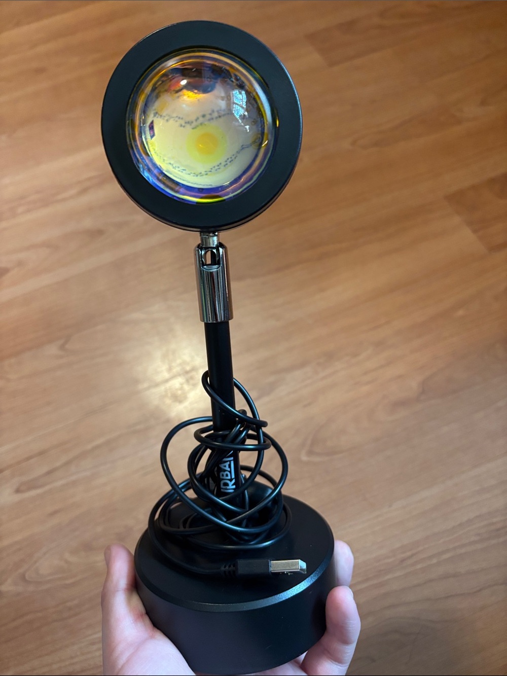 Black USB-Powered Portable LED Spotlight Lamp
